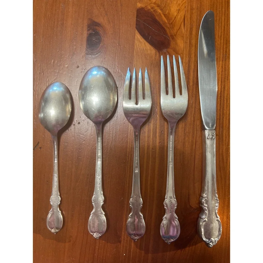 1847 Rogers Bros Reflection Silverplate‎ Flatware 5 Piece Place Setting Vintage